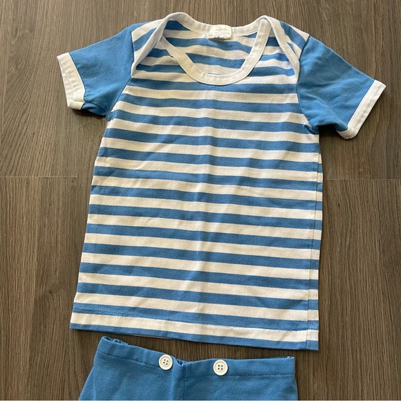 VINTAGE BABY Sears Matching Blue Nautical Set T-shirt and Shorts - Picture 2 of 6